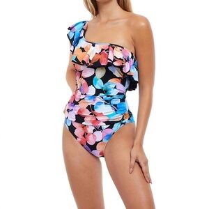 Profile By Gottex Women’s 6 Ruffle One Shoulder One Piece Swimsuit